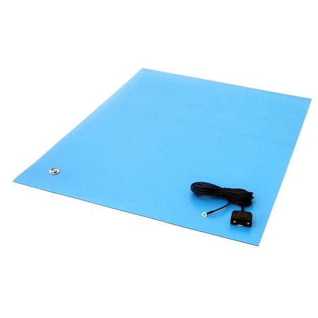 30 X 72 X .080, Light Blue, Rubber Table Mat, Including Hardware
